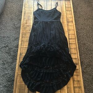 Xhiliration Black High Low Midi Dress